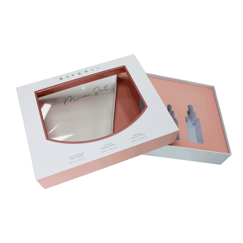 Clear Window Premium Cosmetic Rigid Gift Box with Foam Inner Tray