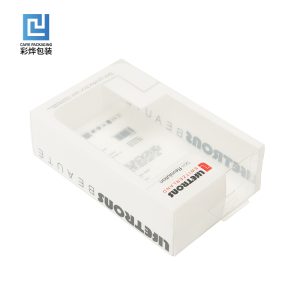 white electronics packaging box with foam insert
