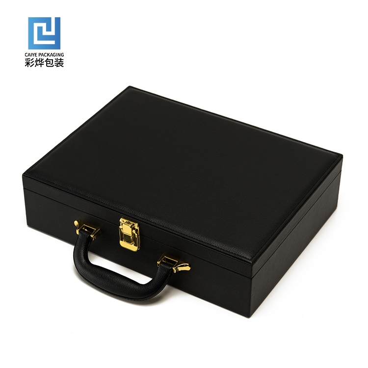 DSC_5653 black velvet jewellery briefcase box with gold hinge