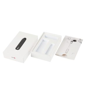 white electronics accessories packaging box with device tray